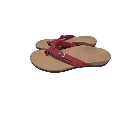 Vionic Womens Size 9 Red Sandals With Buckle Strap & Non-Slip Sole - Picture 1 of 7